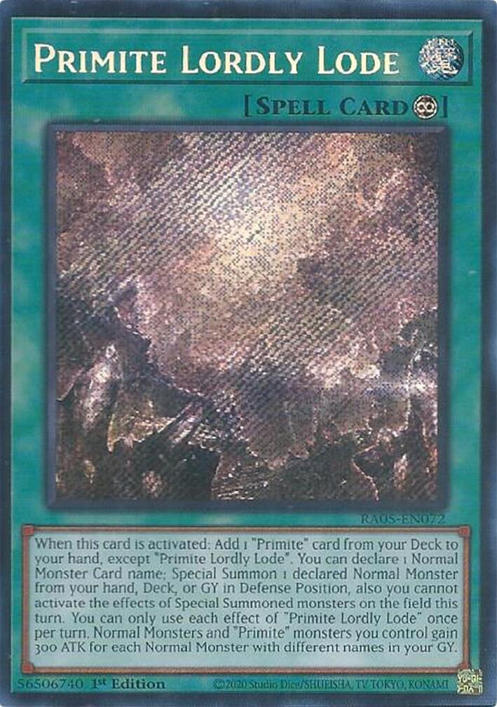 Primite Lordly Lode (Secret Rare) [RA05-EN072] Secret Rare
