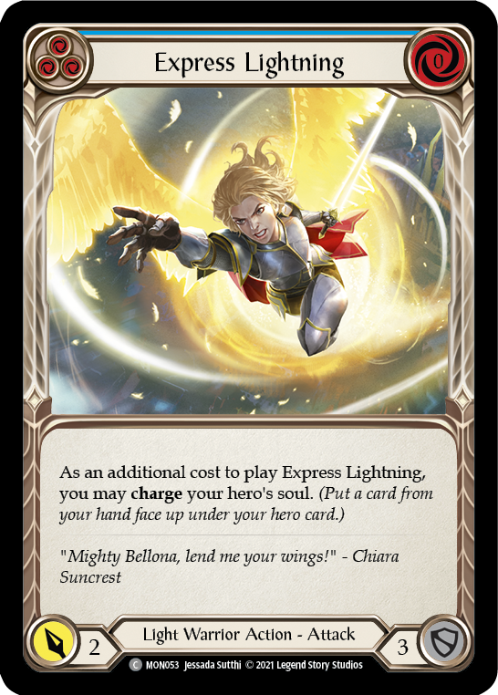 Express Lightning (Blue) [MON053-RF] (Monarch) 1st Edition Rainbow Foil