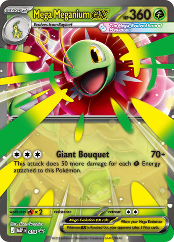 Mega Meganium ex (034) (Jumbo) [Mega Evolutions: Black Star Promos]