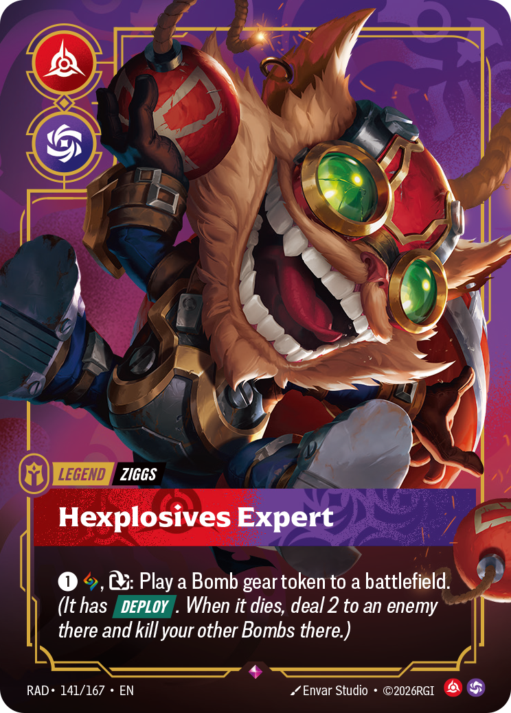 front of card Ziggs, Hexplosives Expert [Radiance] 141/167