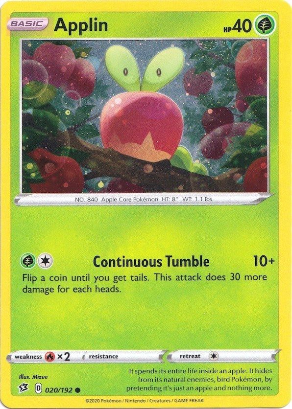Applin (020/192) (Cosmos Holo) (Sword & Shield: Rebel Clash) [Theme Deck Exclusive]