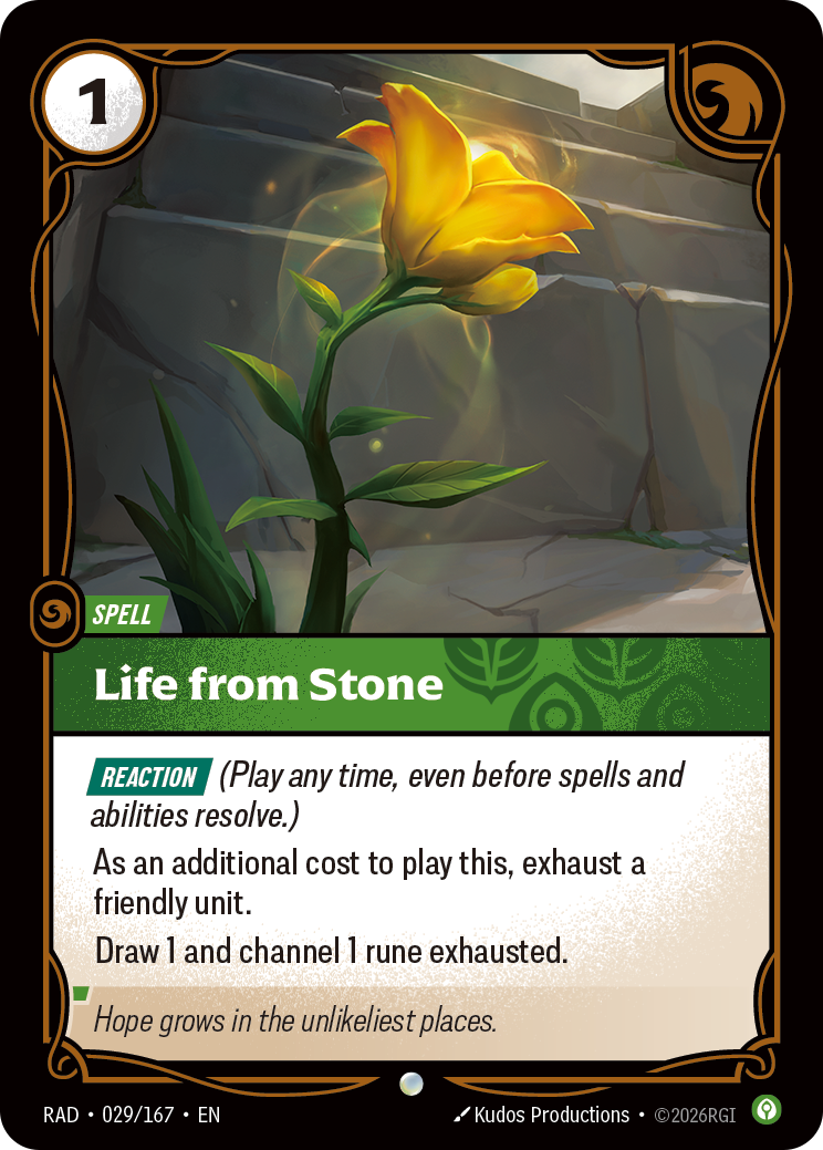 front of card Life from Stone [Radiance] 029/167