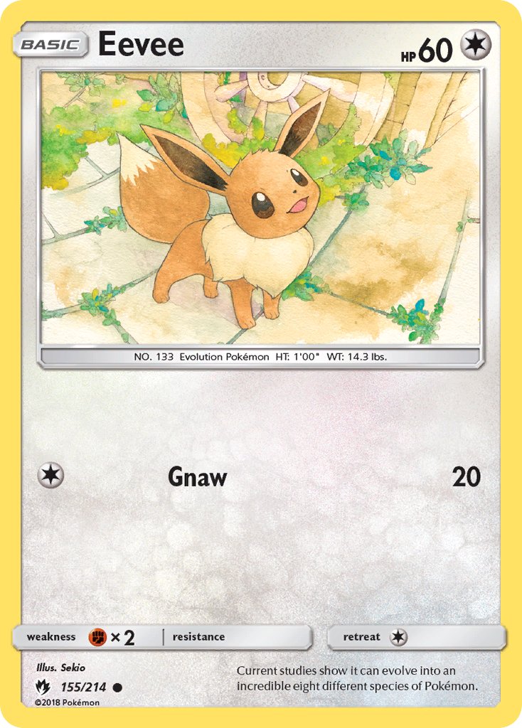 Eevee (155/214) (Let's Play, Eevee Cracked Ice Holo) (Theme Deck Exclusives) (Sun & Moon: Lost Thunder) [Theme Deck Exclusive]