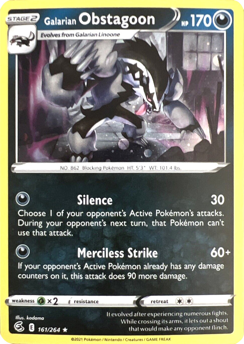 Galarian Obstagoon (161/264) (Cosmos Holo) (Sword & Shield: Fusion Strike) [Theme Deck Exclusive]
