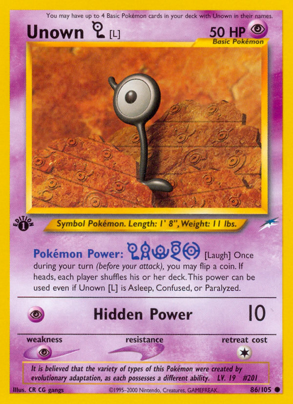 Unown (L) (86/105) [Neo Destiny 1st Edition]