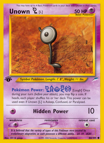 Unown (L) (86/105) [Neo Destiny 1st Edition]