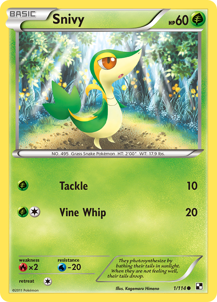Snivy (1/114) (Cosmos Holo) (Black & White: Base Set) [Theme Deck Exclusive]