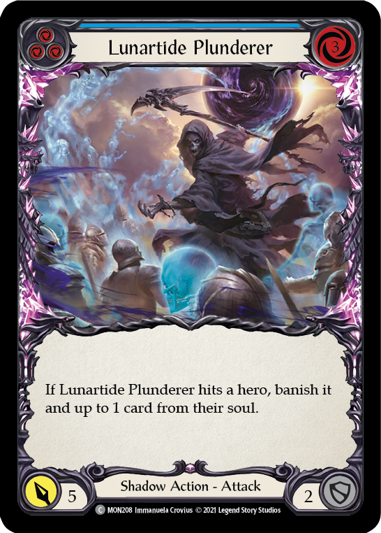 Lunartide Plunderer (Blue) [MON208-RF] (Monarch) 1st Edition Rainbow Foil