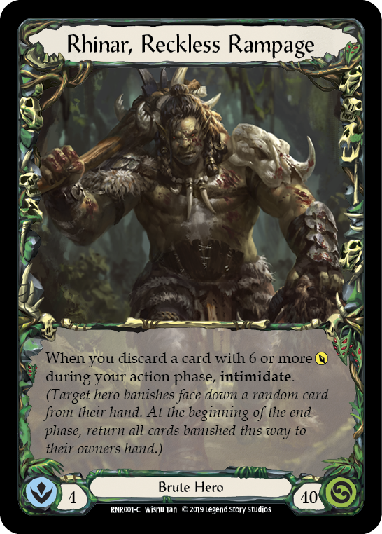 Rhinar, Reckless Rampage [RNR001-C] (Rhinar Hero Deck) 1st Edition Normal