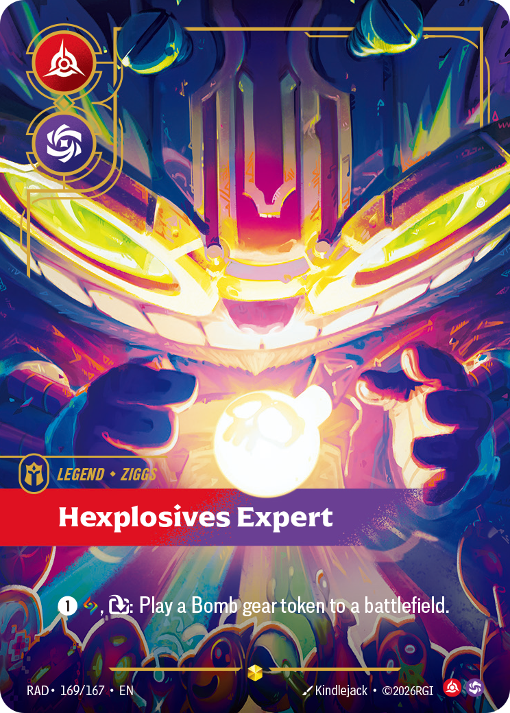 front of card Ziggs, Hexplosives Expert (Overnumbered) [Radiance] 169/167