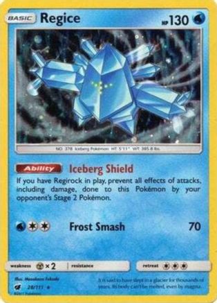 Regice (28/111) (Cosmos Holo) (Sun & Moon: Crimson Invasion) [Theme Deck Exclusive]