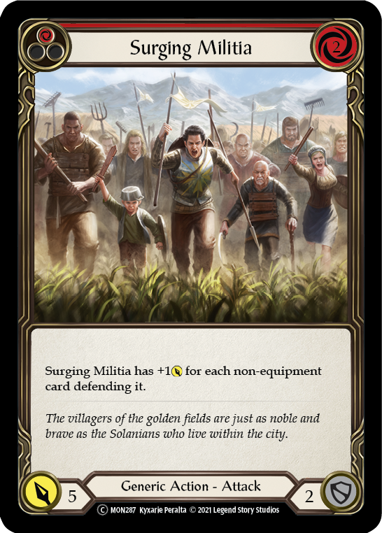 Surging Militia (Red) [U-MON287-RF] (Monarch Unlimited) Unlimited Rainbow Foil
