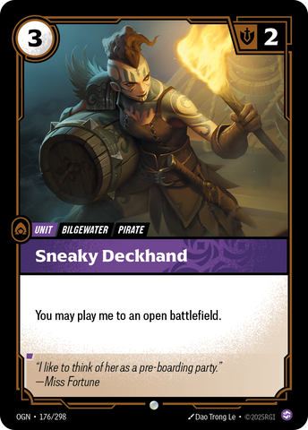 front of card Sneaky Deckhand [Origins] #176