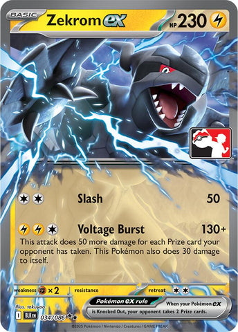Zekrom ex (034/086) (Right Stamp) [Prize Pack Series Nine]