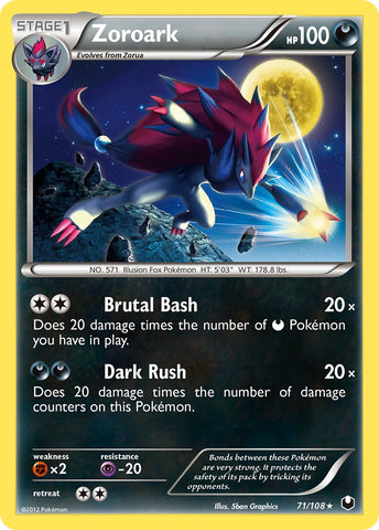 Zoroark (71/108) (Cracked Ice Holo) (Black & White: Dark Explorers) [Theme Deck Exclusive]