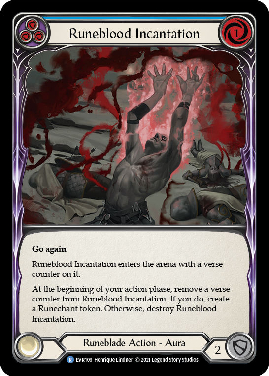 Runeblood Incantation (Blue) [EVR109] (Everfest) 1st Edition Rainbow Foil