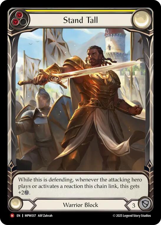 Stand Tall (Yellow) (Extended Art) [MPW037] (Mastery Pack Warrior)  Rainbow Foil