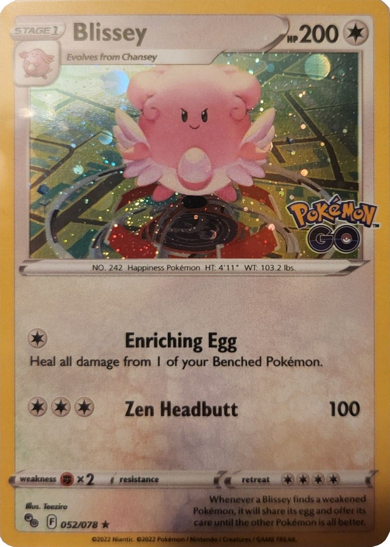 Blissey (052/078) (Cosmos Holo) (Pokémon GO) [Theme Deck Exclusive]