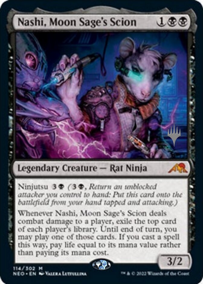 Nashi, Moon Sage's Scion (Promo Pack) [Kamigawa: Neon Dynasty Promo Pack]