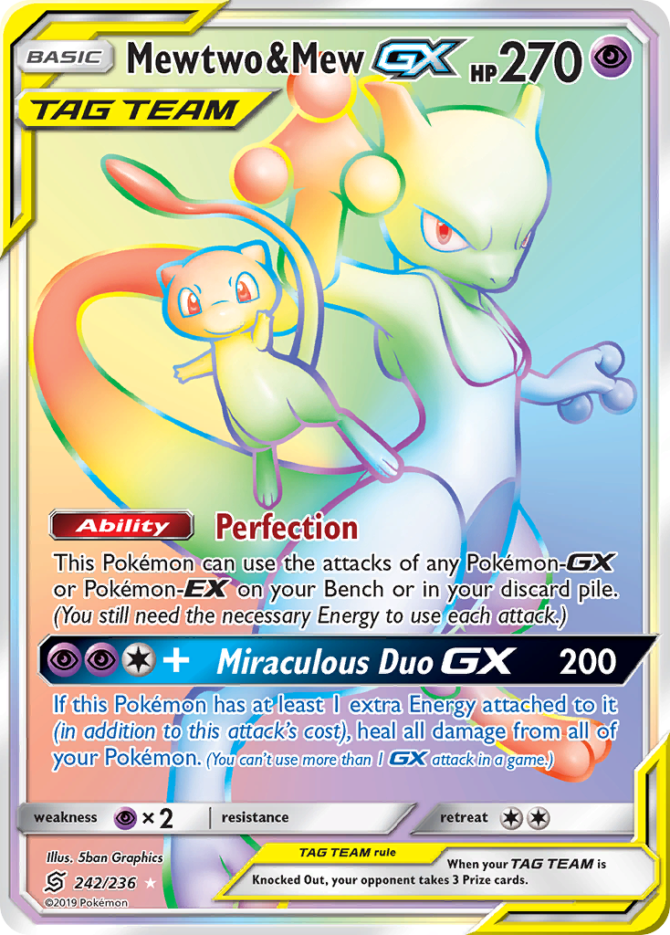 Mewtwo & Mew GX (242/236) [Sun & Moon: Unified Minds] – Fusion Gaming