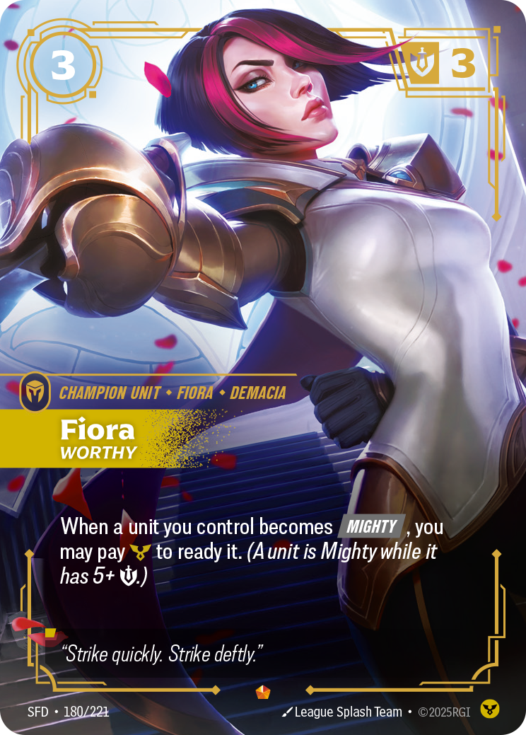 front of card Fiora, Worthy [Spiritforged] 180/221