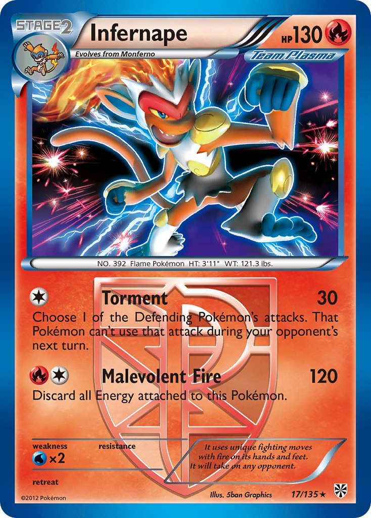 Infernape (17/135) (Black & White: Plasma Storm) [Theme Deck Exclusive]