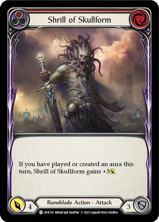 Shrill of Skullform (Red) [EVR116] (Everfest) 1st Edition Rainbow Foil