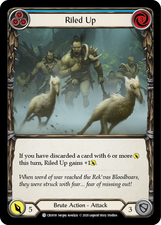 Riled Up (Blue) [CRU018] (Crucible of War) 1st Edition Rainbow Foil