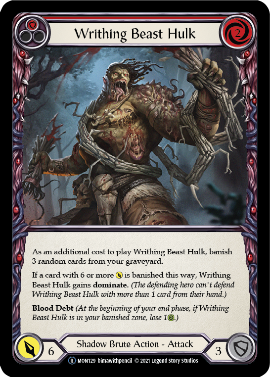 Writhing Beast Hulk (Red) [U-MON129-RF] (Monarch Unlimited) Unlimited Rainbow Foil