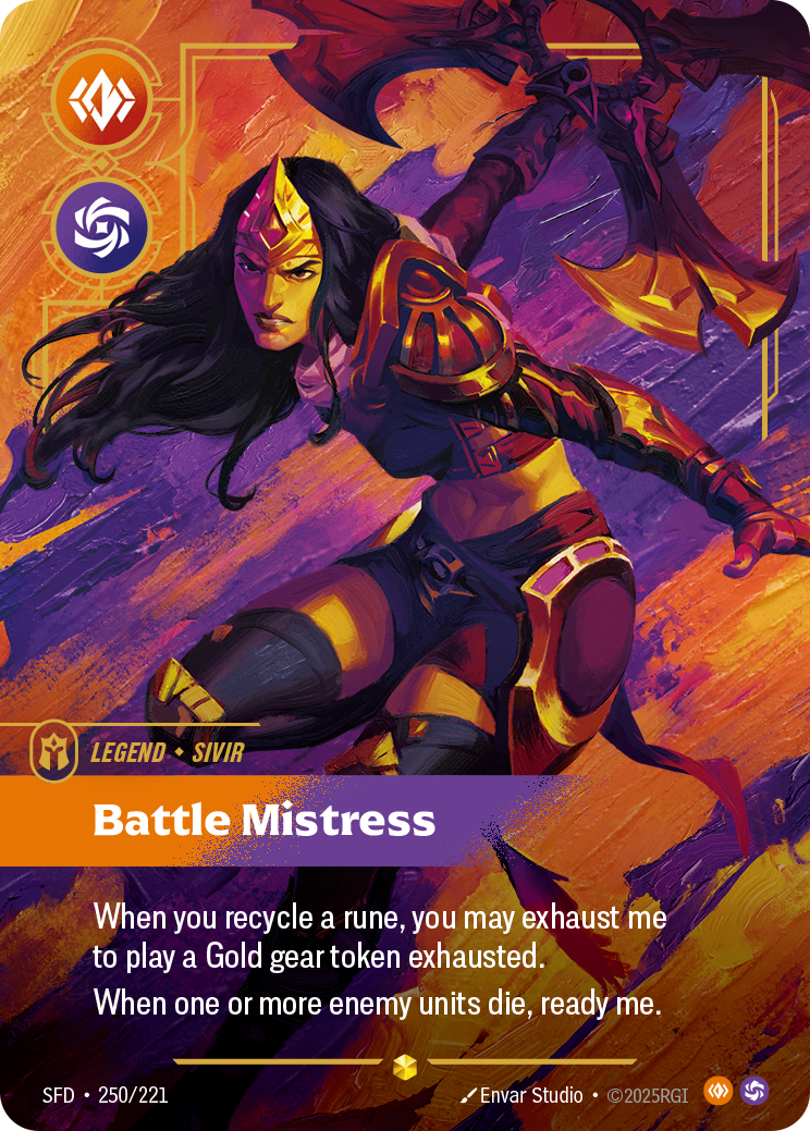 front of card Sivir, Battle Mistress (Overnumbered) [Spiritforged] 250/221