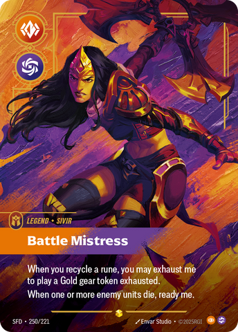 front of card Sivir, Battle Mistress (Overnumbered) [Spiritforged] 250/221