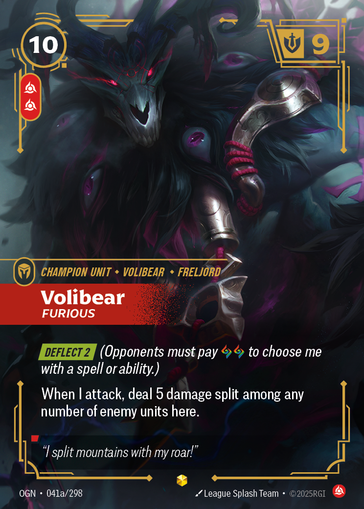 front of card Volibear, Furious (Showcase) [Origins]
