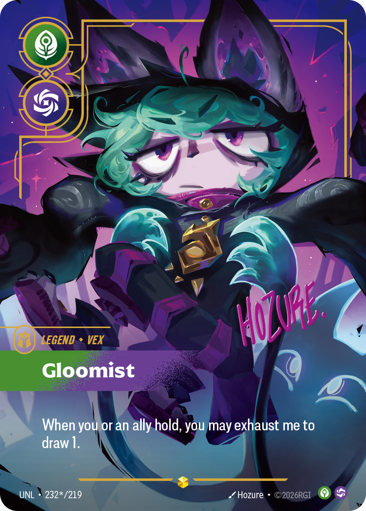 front of card Vex, Gloomist (Overnumbered) (Signature) [Unleashed] 232*/219