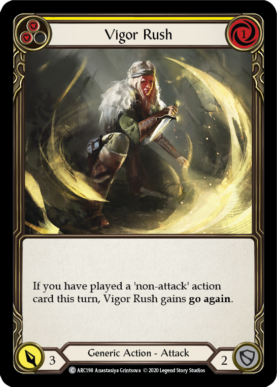 Vigor Rush (Yellow) [U-ARC198] (Arcane Rising Unlimited) Unlimited Rainbow Foil