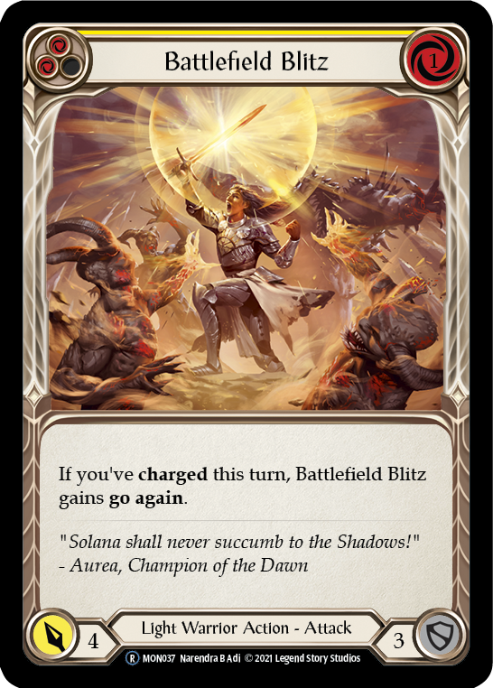 Battlefield Blitz (Yellow) [U-MON037-RF] (Monarch Unlimited) Unlimited Rainbow Foil