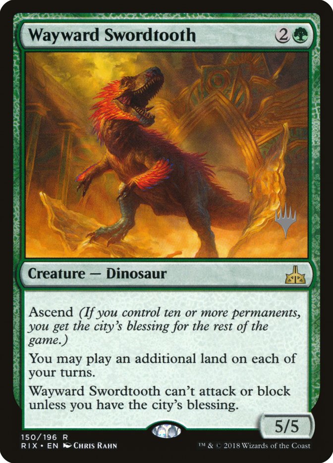 Wayward Swordtooth (Promo Pack) [Rivals of Ixalan Promo Pack]