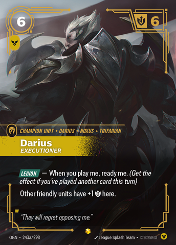 front of card Darius, Executioner (Showcase) [Origins] #243a