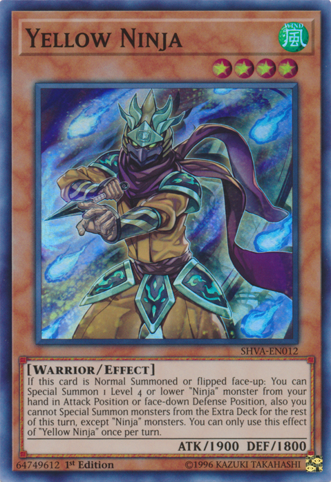 1900 attack level 4 monsters Yellow Ninja [SHVA-EN012] Super Rare – Fusion Gaming