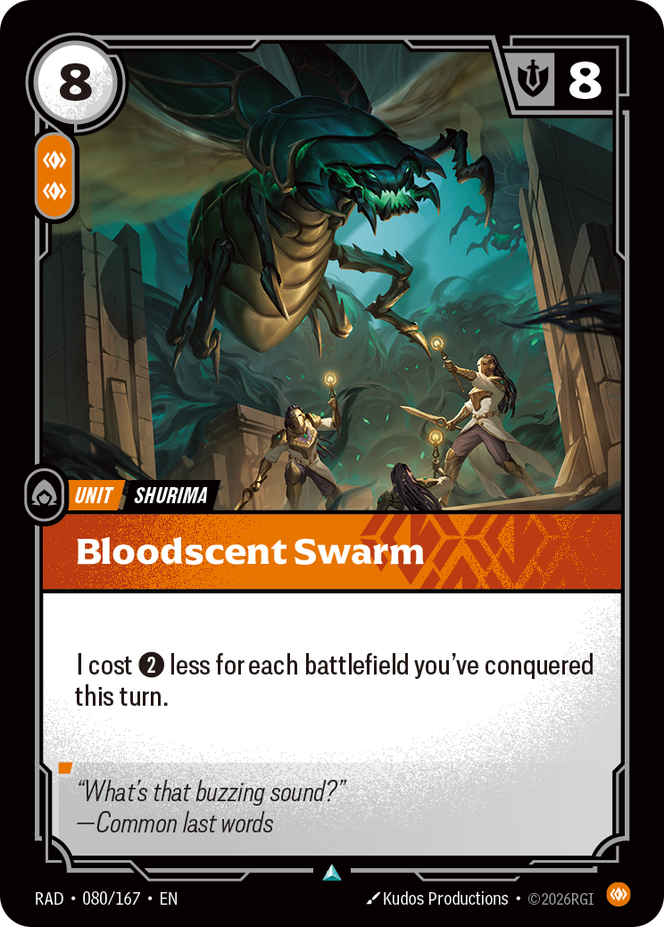 front of card Bloodscent Swarm [Radiance] 080/167
