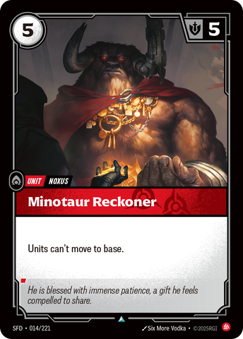 front of card Minotaur Reckoner [Spiritforged] 014/221