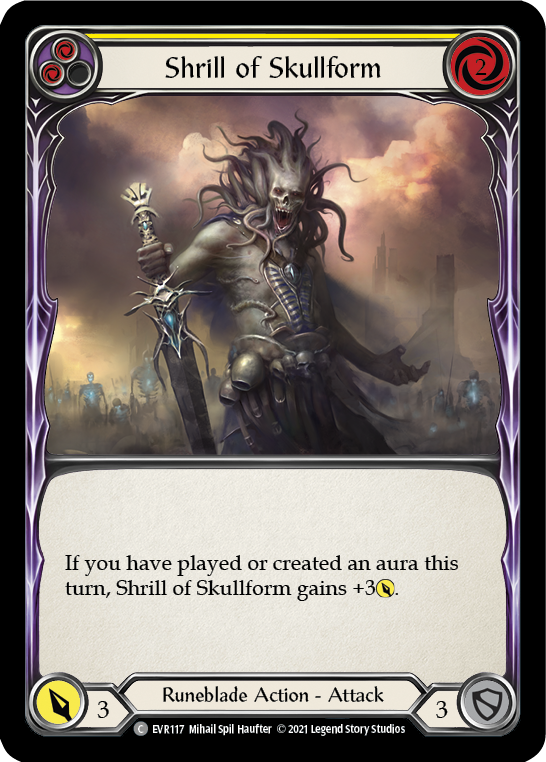 Shrill of Skullform (Yellow) [EVR117] (Everfest) 1st Edition Rainbow Foil