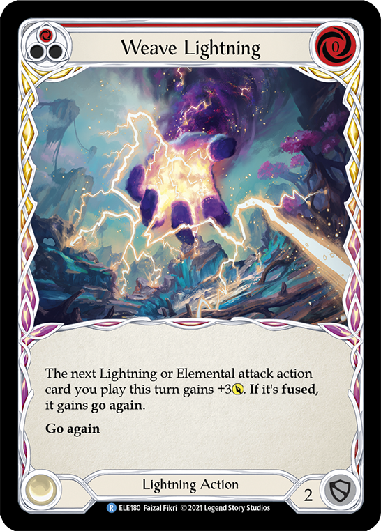 Weave Lightning (Red) [ELE180] (Tales of Aria) 1st Edition Rainbow Foil