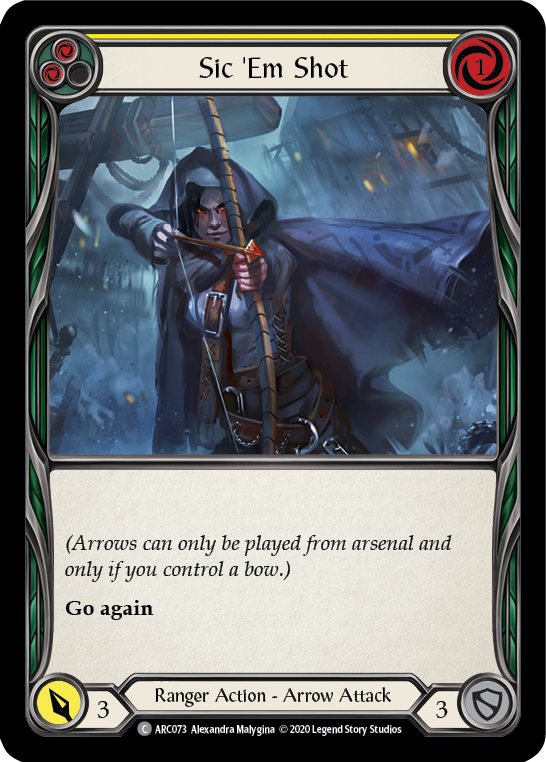 Sic 'Em Shot (Yellow) [U-ARC073] (Arcane Rising Unlimited) Unlimited Rainbow Foil