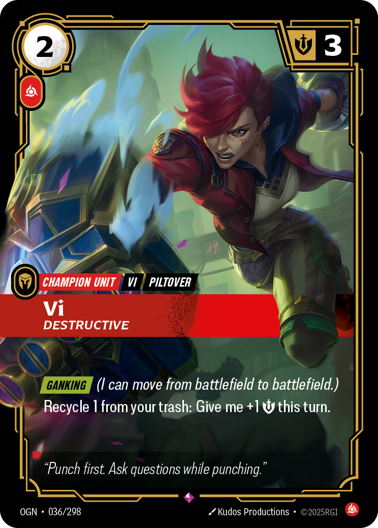 front of card Vi, Destructive [Origins]