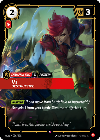 front of card Vi, Destructive [Origins] #036