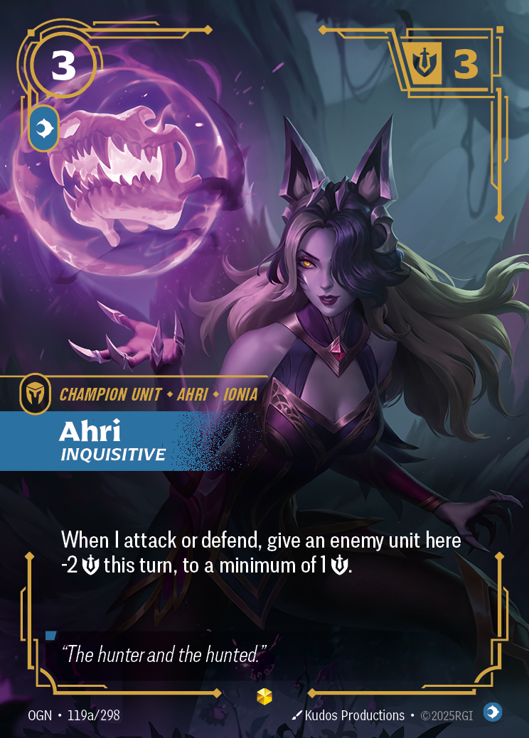 front of card Ahri, Inquisitive (Showcase) [Origins]