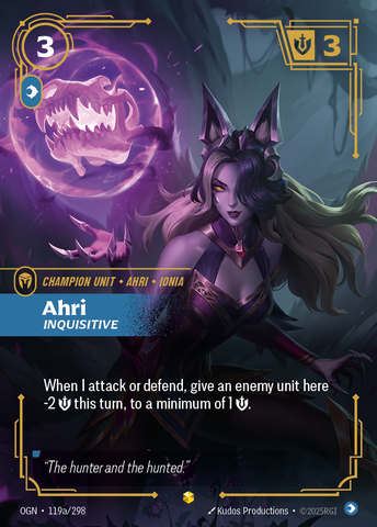 front of card Ahri, Inquisitive (Showcase) [Origins] #119a