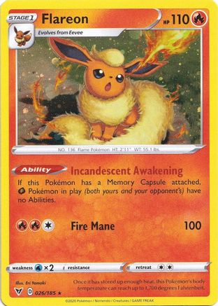 Flareon (026/185) (Cosmos Holo) (Sword & Shield: Vivid Voltage) [Theme Deck Exclusive]