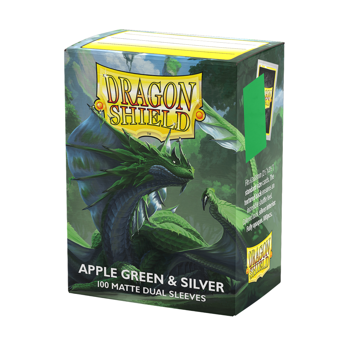Dragon Shield: Standard 100ct Sleeves - Apple Green & Silver (Dual Matte)