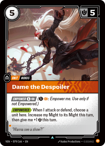 front of card Dame the Despoiler [Vendetta] 079/166